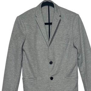 Zara Gray Knit Blazer Casual Everyday Business Office Menswear Sport Coat Jacket
